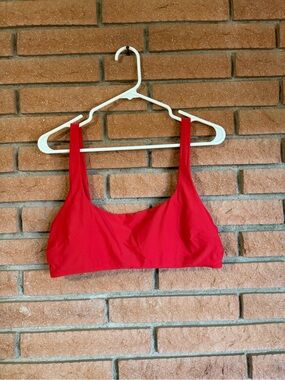 Aerie Red Scoop Neck Bikini Top